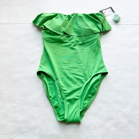 Kate Spade New Ruffle Underwire One Piece Swimsuit in Fern Moss Green NWT - Picture 1 of 16